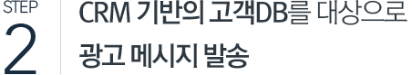 STEP 2. CRM 기반의 고객DB를 대상으로 광고 메시지 발송