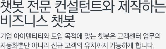 전문 챗봇 컨설턴트와 제작하는 비즈니스 챗봇